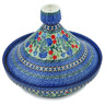 Polish Pottery Tagine Pot 57 oz Blue Bonnets UNIKAT