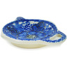 Polish Pottery Tea Bag or Lemon Plate 4&quot; Blue Poppy Dream