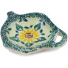 Polish Pottery Tea Bag or Lemon Plate 4&quot; Sunflower Fields