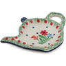 Polish Pottery Tea Bag or Lemon Plate 5&quot; Babcia&#039;s Garden