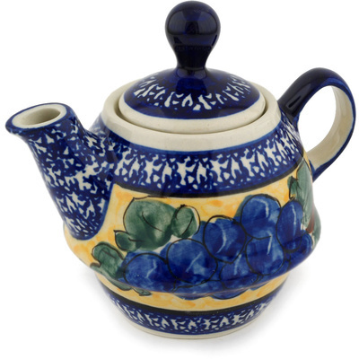Polish Pottery Tea or Coffee Pot 10 oz Tuscan Grapes