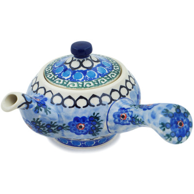 Polish Pottery Tea or Coffee Pot 11 oz Blue Delight UNIKAT