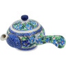 Polish Pottery Tea or Coffee Pot 11 oz Morning Glory Wreath UNIKAT