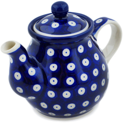 Polish Pottery Tea or Coffee Pot 13 oz Blue Eyes