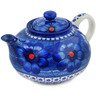 Polish Pottery Tea or Coffee Pot 13 oz Blue Heaven UNIKAT