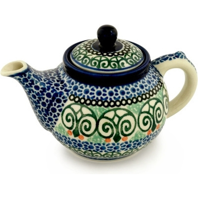 Polish Pottery Tea or Coffee Pot 13 oz Life&#039;s A Hoot