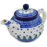 Polish Pottery Tea or Coffee Pot 13 oz Piney Forest UNIKAT