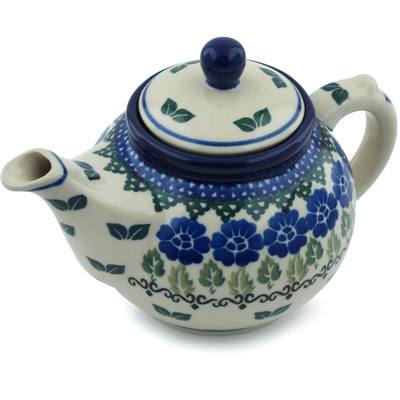 Polish Pottery Tea or Coffee Pot 13 oz Wondering Leaves