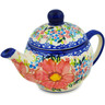 Polish Pottery Tea or Coffee Pot 15 oz Aster UNIKAT