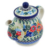 Polish Pottery Tea or Coffee Pot 20 oz Iris Meadow UNIKAT