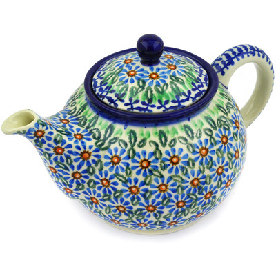 Polish Pottery Tea or Coffee Pot 3&frac12; cups Cactus UNIKAT
