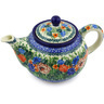 Polish Pottery Tea or Coffee Pot 3&frac12; cups Splendid Meadow UNIKAT