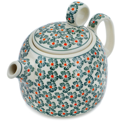 Polish Pottery Tea or Coffee Pot 36 oz Orange Blossoms