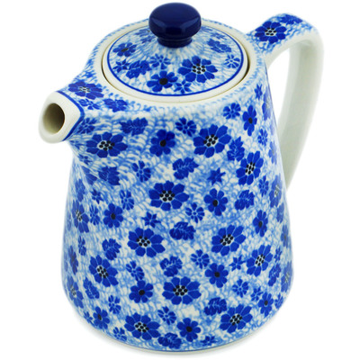 Polish Pottery Tea or Coffee Pot 37 oz Misty Dragonfly