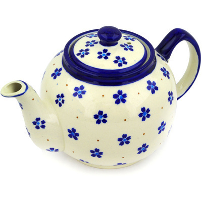 Polish Pottery Tea or Coffee Pot 4 Cup Daisy Field