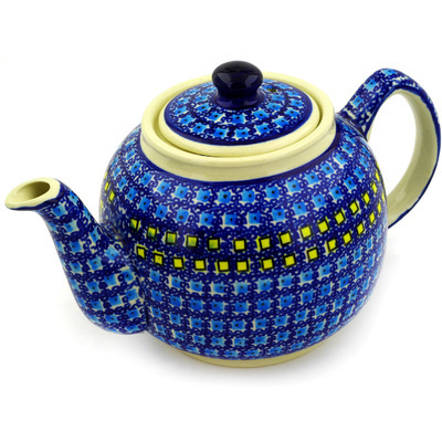Polish Pottery Tea or Coffee Pot 4 Cup Harbor Lights
