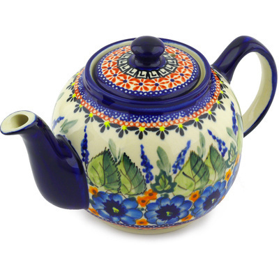 Polish Pottery Tea or Coffee Pot 4 Cup UNIKAT