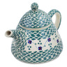 Polish Pottery Tea or Coffee Pot 41 oz Lucky Blue Clover