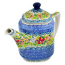 Polish Pottery Tea or Coffee Pot 41 oz Petal Dance UNIKAT