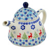 Polish Pottery Tea or Coffee Pot 41 oz Ring Around The Reindeer