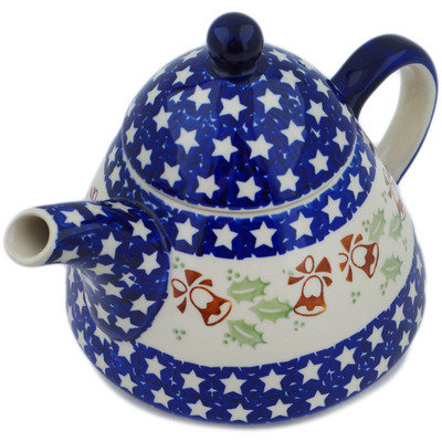 Polish Pottery Tea or Coffee Pot 41 oz Sleigh Bells