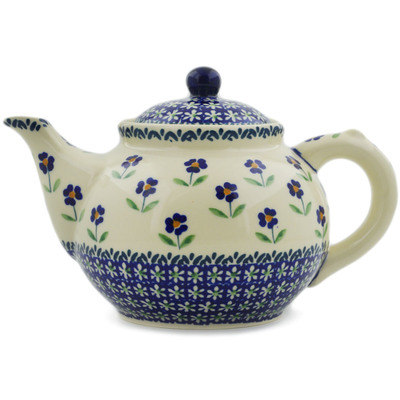 Polish Pottery Tea or Coffee Pot 47 oz Mariposa Lily