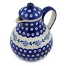 Polish Pottery Tea or Coffee Pot 47 oz Peacock Forget-me-not