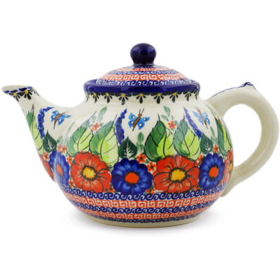 Polish Pottery Tea or Coffee Pot 47 oz Spring Splendor