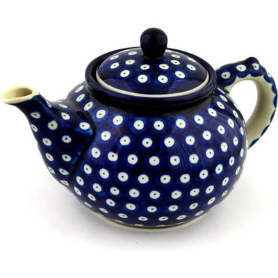 Polish Pottery Tea or Coffee Pot 5 cups Blue Eyes