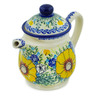 Polish Pottery Tea or Coffee Pot 5 cups Bright Blooms UNIKAT