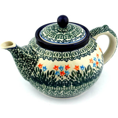 Polish Pottery Tea or Coffee Pot 5 cups Dancing Tulips