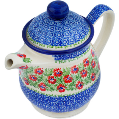 Polish Pottery Tea or Coffee Pot 5 cups Midsummer Bloom