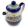 Polish Pottery Tea or Coffee Pot 5 cups Ring Of Flowers UNIKAT