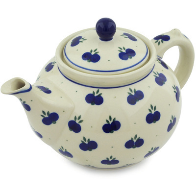 Polish Pottery Tea or Coffee Pot 5 cups Wild Blueberry