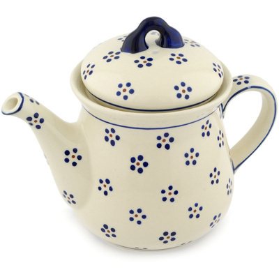 Polish Pottery Tea or Coffee Pot 52 oz Daisy Dots