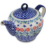 Polish Pottery Tea or Coffee Pot 59 oz Last Summer Flowers