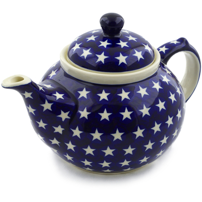 Polish Pottery Tea or Coffee Pot 6 Cup America The Beautiful