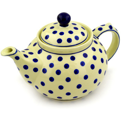 Polish Pottery Tea or Coffee Pot 6 Cup Polka Dot