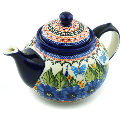 Polish Pottery Tea or Coffee Pot 6 Cup Spring Splendor UNIKAT