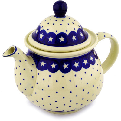 Polish Pottery Tea or Coffee Pot 6 cups Celestial Dreams