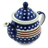 Polish Pottery Tea or Coffee Pot 6 cups Stars And Stripes