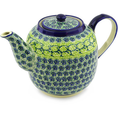 Polish Pottery Tea or Coffee Pot 60 oz Emerald Forest