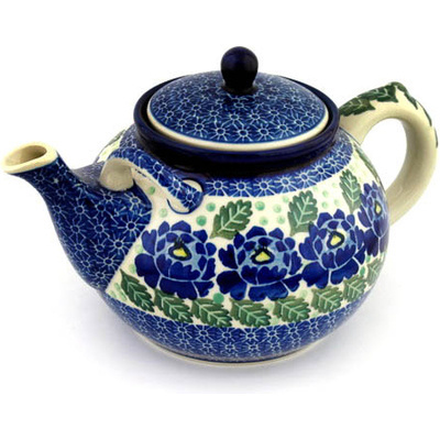 Polish Pottery Tea or Coffee Pot 7 cups Blue Bliss