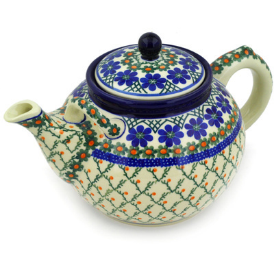 Polish Pottery Tea or Coffee Pot 7 cups Primrose Trellis