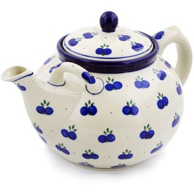 Polish Pottery Tea or Coffee Pot 7 cups Wild Blueberry