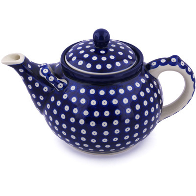 Polish Pottery Tea or Coffee Pot 84 oz Blue Eyes