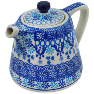 Polish Pottery Tea or Coffee Pot 9 oz Wonder Sky