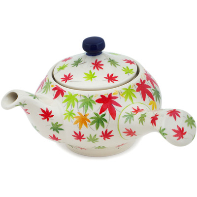 Polish Pottery Tea Pot with Sifter 15 oz Fall Season Bliss UNIKAT