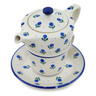 Polish Pottery Tea Set for One 13 oz Blue Buds