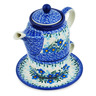Polish Pottery Tea Set for One 17 oz Blue Joy